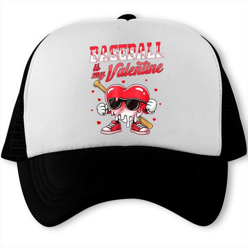 Baseball Is My Valentine Shirt Heart Drip Baseball Lovers Trucker Cap - Sportilla