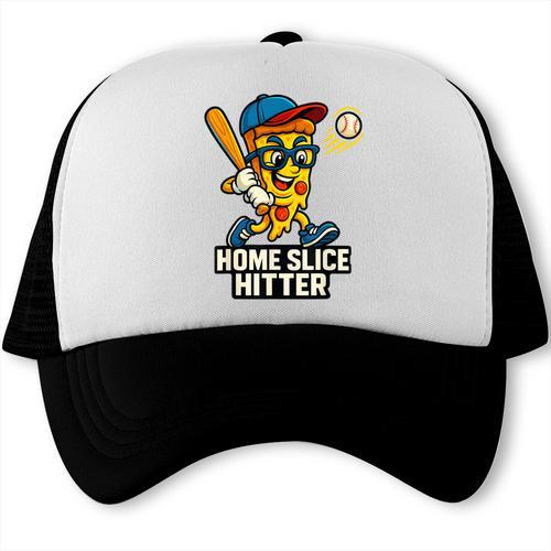 Boys Pizza Theme Baseball Home Hitter Trucker Cap - Sportilla