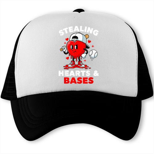 Boys Valentines Baseball Drip Icecream Stealing Hearts Kids Trucker Cap - Sportilla