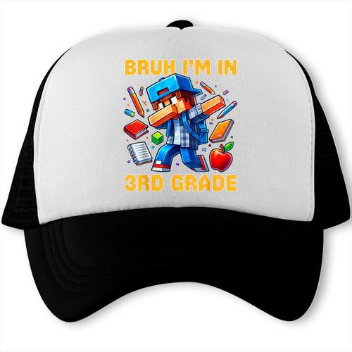 Bruh I'm In 3rd Grade Dabbing Boys Kids Gamer Back To School Trucker Cap - Savourry