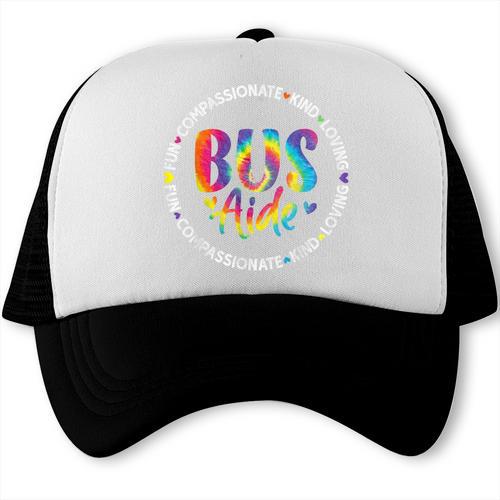 Bus Driver Aide Back To School Bus Driver Tie Dye Trucker Cap - Savourry