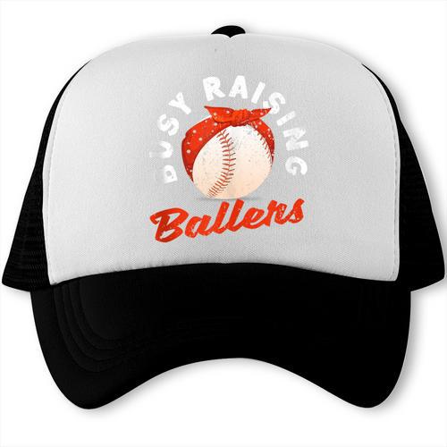 Busy Raising Ballers Baseball Mom Sons Trucker Cap - Sportilla
