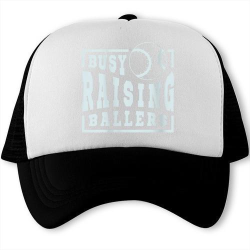 Busy Raising Ballers Graphic For Baseball Moms Trucker Cap - Sportilla