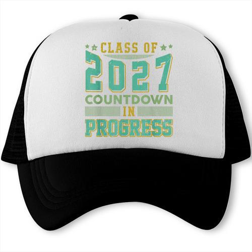 Class Of 2027 Countdown In Progress Fun Back To School Retro Trucker Cap - Savourry