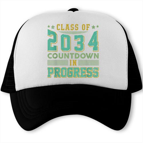 Class Of 2034 Countdown In Progress Fun Back To School Retro Trucker Cap - Savourry