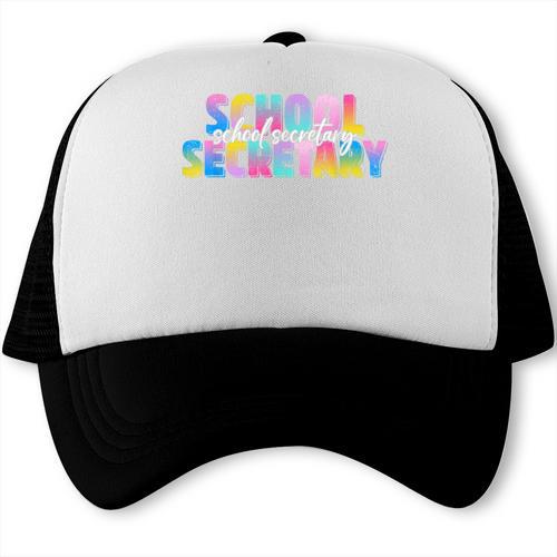 Colorful School Secretary Back To School Rainbow Trucker Cap - Savourry
