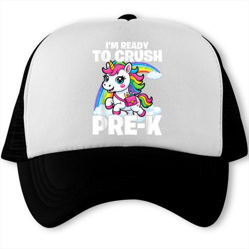 Crush Pre-K Girls Back To School Unicorn First Day Preschool Trucker Cap - Savourry
