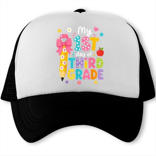 Cute My 1st Day Of Third Grade Pencil Back To School Girls Trucker Cap - Savourry