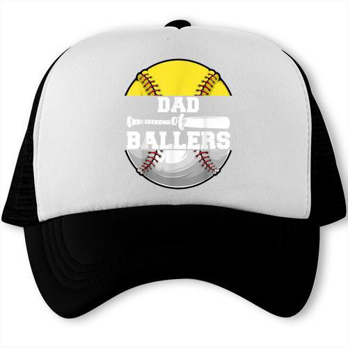 Dad Of Ballers Softball Baseball Dad Trucker Cap - Sportilla