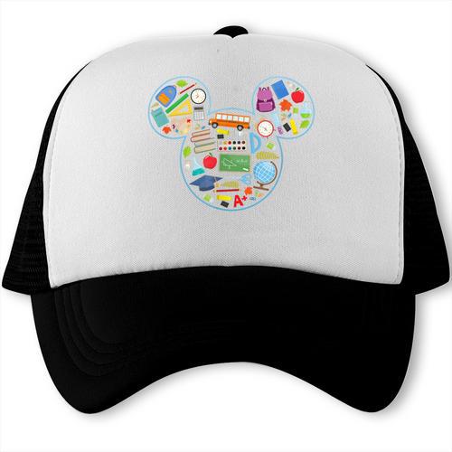 Disney Mickey And Friends Back To School Supplies Logo Fill Trucker Cap - Savourry