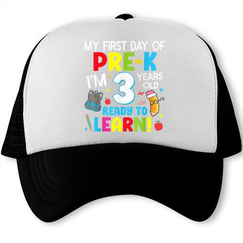 My First Day Of Pre-k Back To School Preschool Girls Boys Trucker Cap - Savourry
