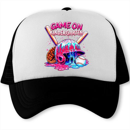 Game Kindergarten Baseball Ice Cream Drip On Back To School Trucker Cap - Sportilla