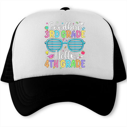 Goodbye 3rd Grade Hello 4th Grade Graduation Back To School Trucker Cap - Savourry