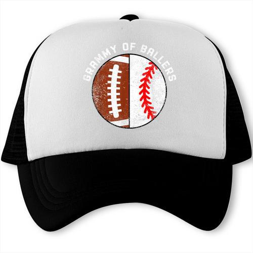 Grammy Of Ballers Football Baseball Grandma Grammy Trucker Cap - Sportilla