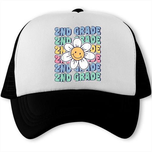 Groovy 2nd Grade Back To School First Day Of Second Grade Trucker Cap - Savourry