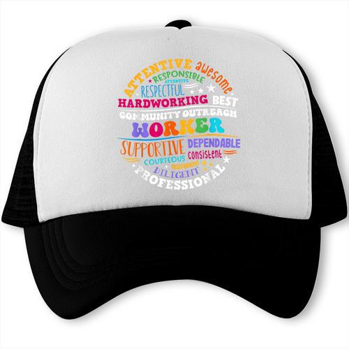 Groovy Community Outreach Worker Back To School Trucker Cap - Savourry