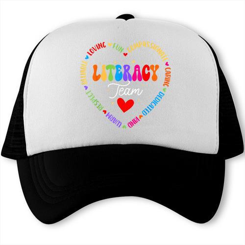 Groovy Literacy Team Reading Appreciation Back To School Trucker Cap - Savourry