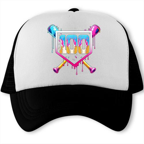 Happy 100 Days Of School Baseball Drip 100th Day Of School Trucker Cap - Sportilla