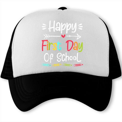 Happy First Day Of School Back To School Kids Students Trucker Cap - Savourry