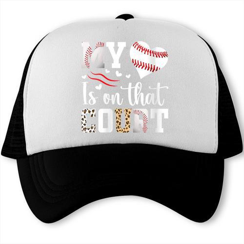 My Heart Is On That Court Baseball Player Baseball Mom Trucker Cap - Sportilla