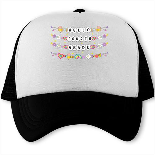 Hello Fourth Grade Friendship Bracelets Back To School Kids Trucker Cap - Savourry
