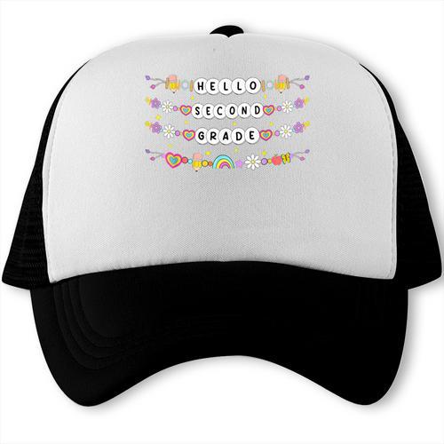 Hello Second Grade Friendship Bracelets Back To School Kids Trucker Cap - Savourry