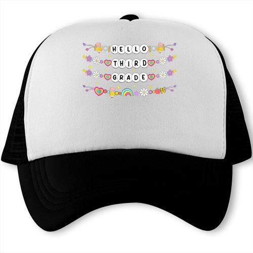 Hello Third Grade Friendship Bracelets Back To School Kids Trucker Cap - Savourry