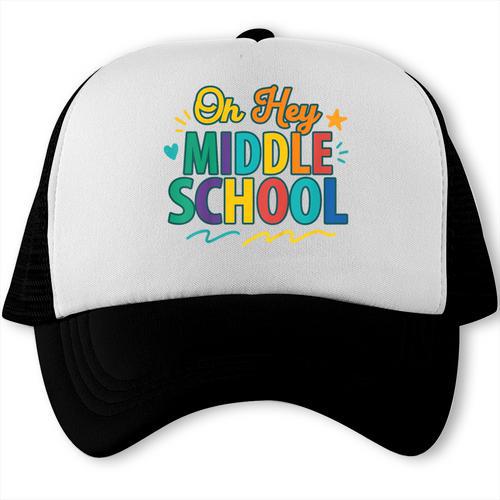 Hey Middle School First Day Back To School Students Trucker Cap - Savourry