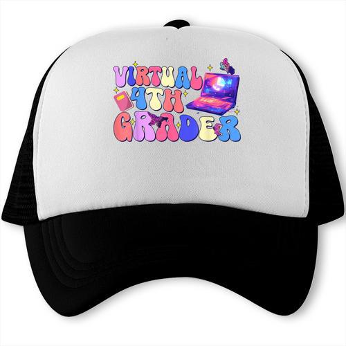 Homeschool 4th Grade Virtual 4th Grader Back To School Trucker Cap - Savourry