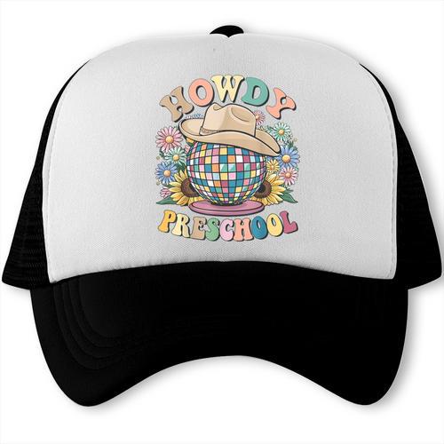 Howdy Preschool Cowgirl Country Western Pre-K Back To School Trucker Cap - Savourry