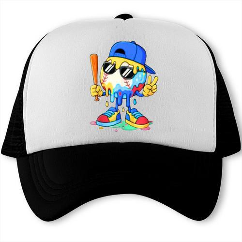 Ice Cream Baseball Drip Spots Sprinkle For Boys Youth Kids Trucker Cap - Sportilla