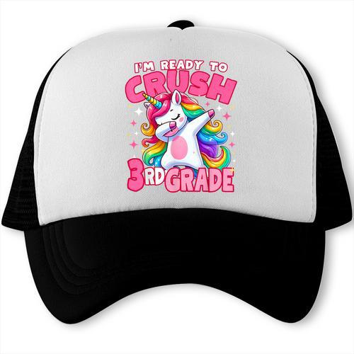 I'm Ready To Crush 3rd Grade Dabbing Unicorn Back To School Trucker Cap - Savourry
