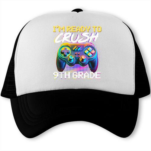 I'm Ready To Crush 9th Grade Back To School Video Game Boys Trucker Cap - Savourry