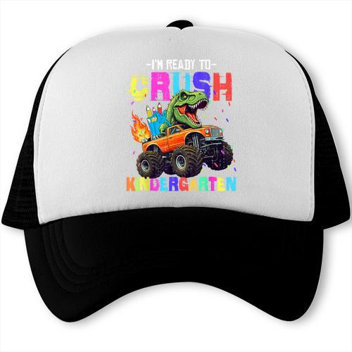 I'm Ready To Crush Kindergarten Dinosaur Dino Back To School Trucker Cap - Savourry