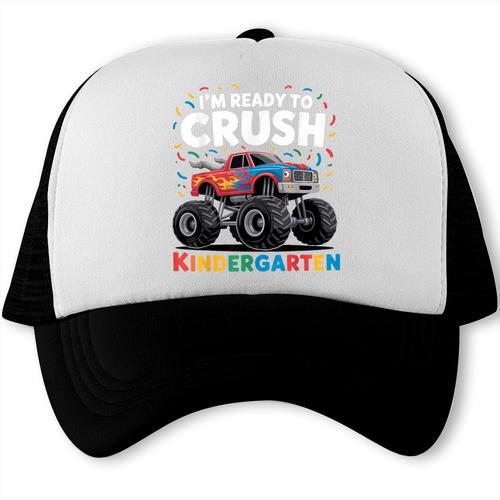 I'm Ready To Crush Kindergarten Monster Truck Back To School Trucker Cap - Savourry