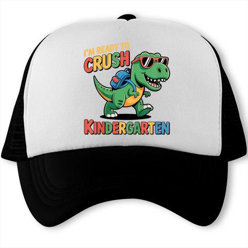 I'm Ready To Crush Kindergarten T-Rex Back To School Dino Trucker Cap - Savourry