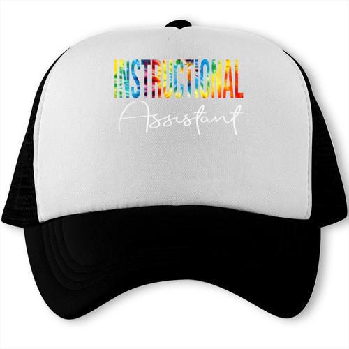 Instructional Assistant Tie Dye Back To School For Work Trucker Cap - Savourry