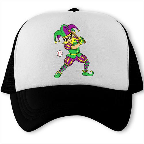 Jester Baseball Mardi Gras Carnival Sport Men Boy Teen Kids Trucker Cap - Sportilla
