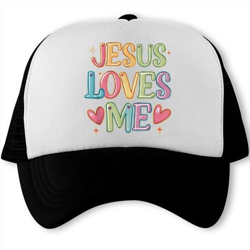 Jesus Loves Me Christian Kids Back To School Trucker Cap - Savourry