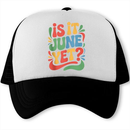 Is It June Yet Back To School Student Groovy Kids Trucker Cap - Savourry