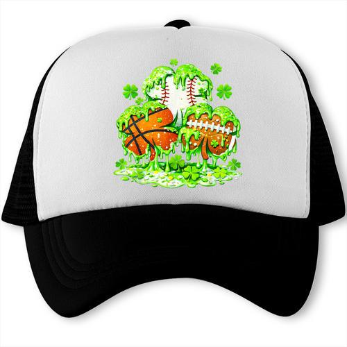 Kids St Patricks Day Shamrock Basketball Baseball Football Trucker Cap - Sportilla