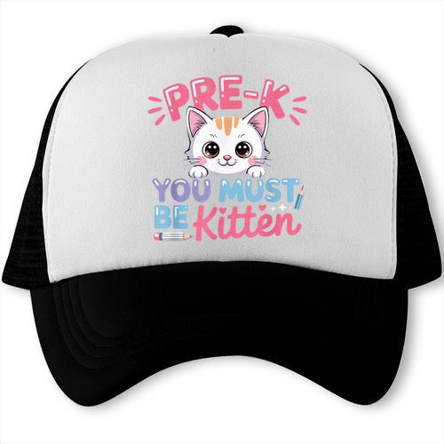 Kitten Back To School Girls Preschool Cat Lover Trucker Cap - Savourry