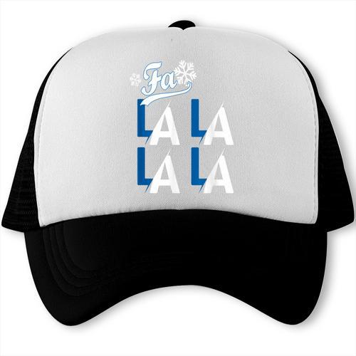 LA Baseball Fan Christmas FA La La Holiday Blue Theme Trucker Cap - Sportilla