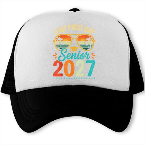 Last First Day Senior 2027 Back To School Students Tee Trucker Cap - Savourry