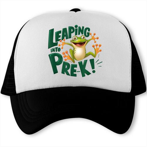 Leaping Into Pre-K Jumping Tree Frog Back To School Fun Trucker Cap - Savourry