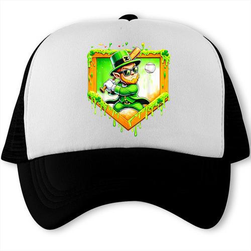 Leprechaun Baseball St Patricks Day Ice Cream Drip Men Boys Trucker Cap - Sportilla