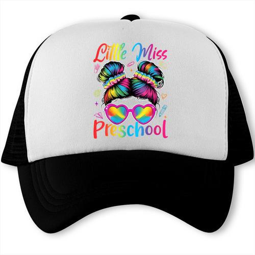 Little Miss Preschool Messy Bun Back To School Girl Women Trucker Cap - Savourry