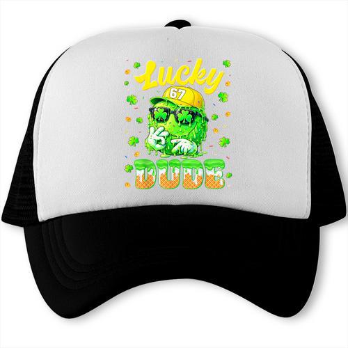 Lucky Dude Drip Baseball Shamrock St Patrick Men Boy Youth Trucker Cap - Sportilla