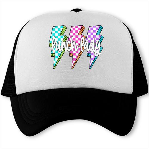 Lunch Lady Back To School Checkered First Day Of School Trucker Cap - Savourry