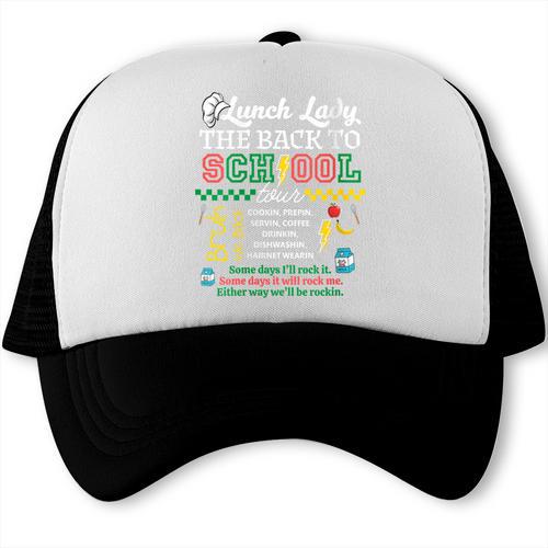 Lunch Lady Food Humor Back To School Tour Trucker Cap - Savourry